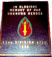 63rd Inf Div Memorial Plaque
