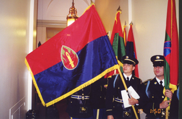 63rd Infantry Division Flag after the Ceremony