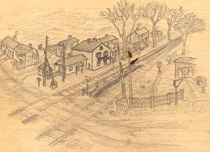 Thomas Hodgetts drawing, Hambach, France