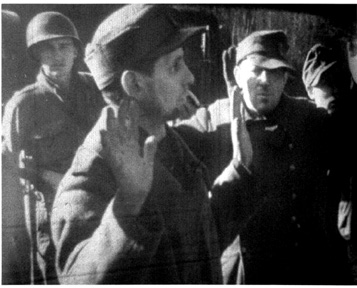 Hooven, A/253d Infantry with German POWs-1945
