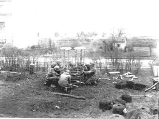 Preparing barbed wire obstacles-253d Inf