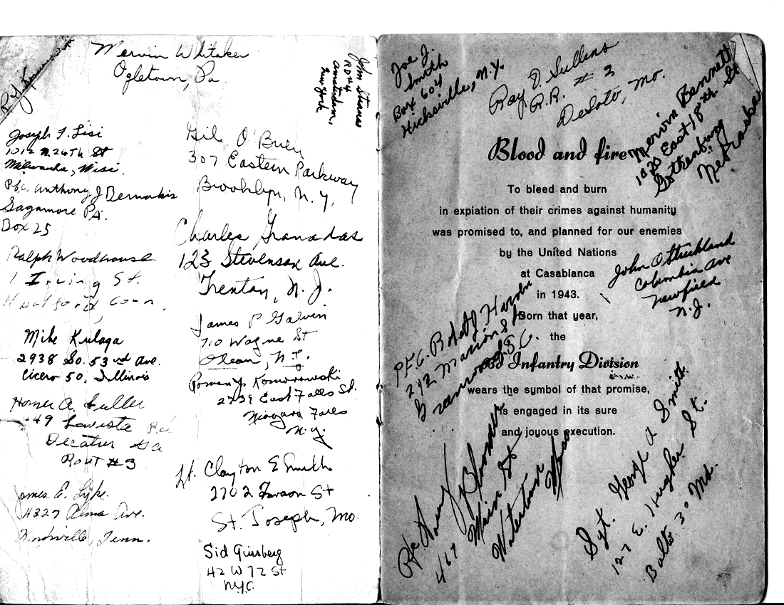 Signature Pages from Pvt Porter M/255th Inf