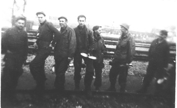 Chow line on train trip stopover