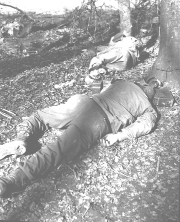 254th troops rest after Eschringen Attack 15 Mar 45