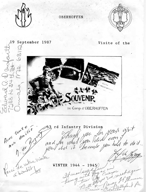 Souvenir booklet from Camp Oberhoffen, France 1987