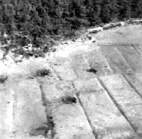 Aerial view of battle area near Heilbronn Germany 1945