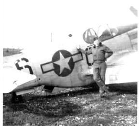 Lt Allen and P51 aircraft, Boblingen, Germany 1945
