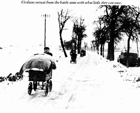 French civilians evacuate the battle field