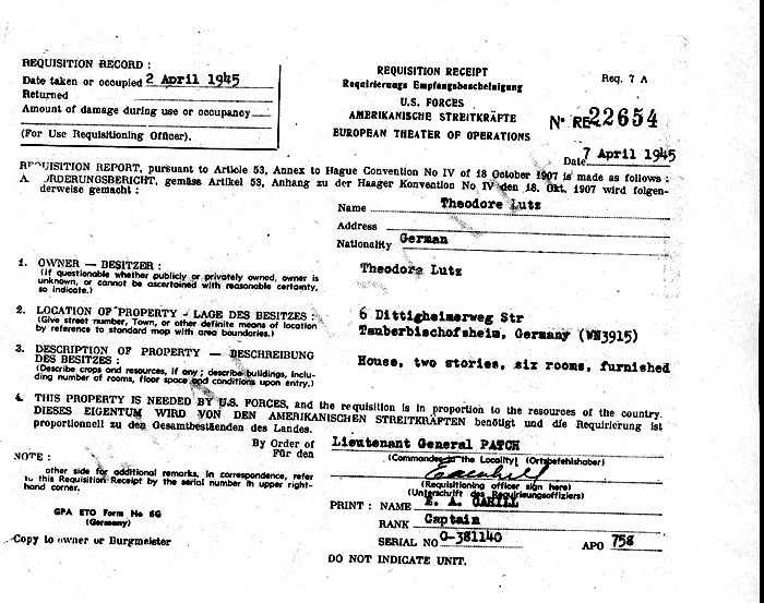 Document to use German building-1945