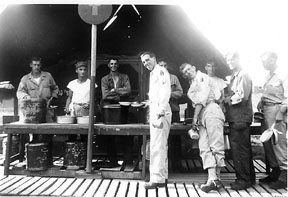 Chow time, H Co 253d Inf Regt, Cp Van Dorn, MS 1944