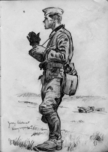 Sketch by T/Sgt Yakas F/254th Infantry while in combat 1945