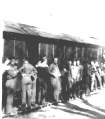 A/363 Med Bn Chow line Cp Van Dorn -1944