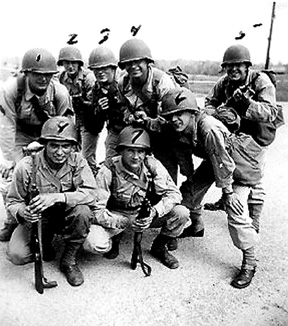 Troops from C Btry, 861st FA Bn, Cp Van Dorn, MS 1944