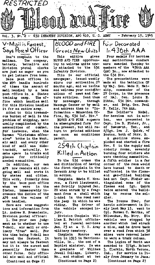 Blood and Fire 10 Feb 45