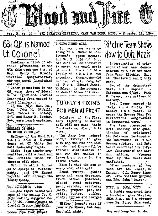 Blood and Fire 11 Nov 44