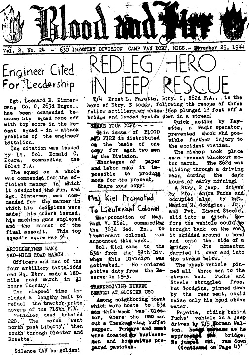 Blood and Fire 25 Nov 44