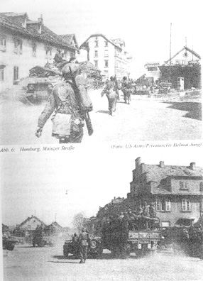 740th Tank Bn and 63d Infantry troops enter Homburg