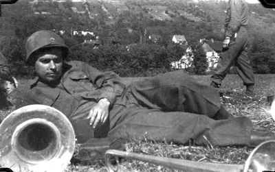 Unidentified band member Kunzelsau Germany 5 Jun 45