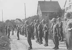 Hq 254th Infantry soldiers ready for inspection Creglingen, Germany 45