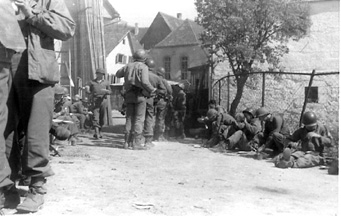 Hq Co 254 Inf troops -Chow Time Germany Apr 45