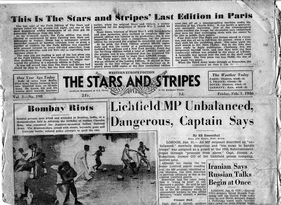 Last Issue of the Paris Stars and Stripes, 