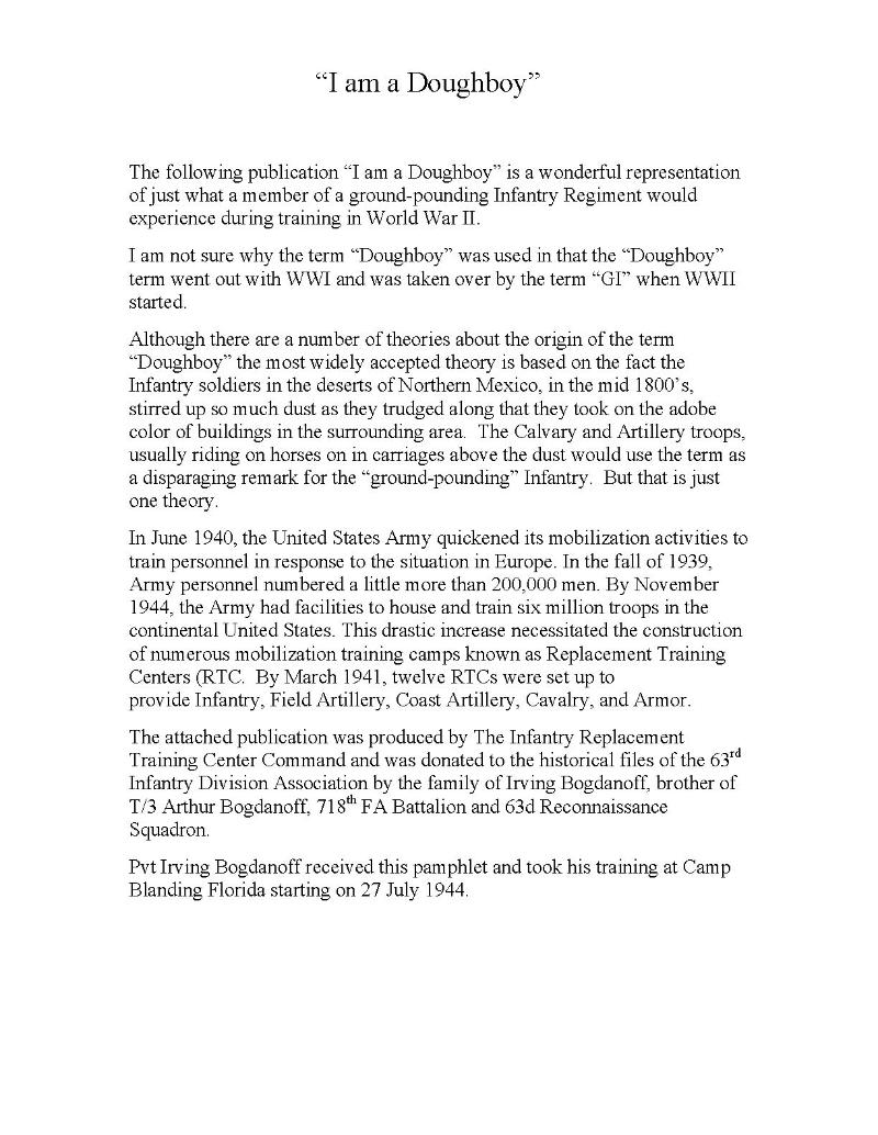 Infantry Regiment Training