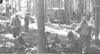 D/254th Inf on bivouac