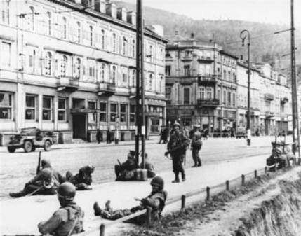 US troops resting Heidelberg, Germany 1945