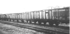 Burned out box cars in Lyon Railyards