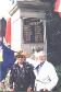 Phil Milano and Angelo Christopher 254th Inf at Jebsheim War Memorial 1999
