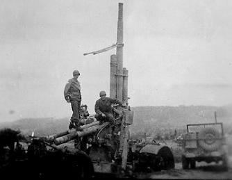 Hq 863d FA Bn and Destroyed German 88- 1945