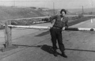 Kinney, H/253d Inf at border site, Germany 1945
