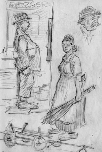 Sketch by T/Sgt Yakas F/254th Infantry while in combat 1945