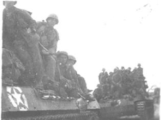 Infantry on tanks 255th Inf