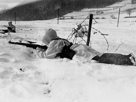 Third Division soldiers in defensive positions- Dec 44