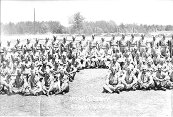 1st Company, Replacement Training Group, Cp Van Dorn 1944(center)