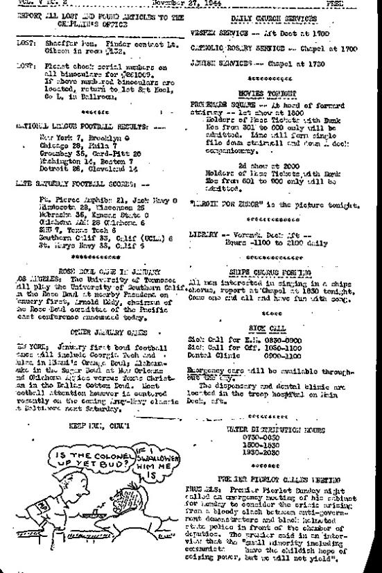 Shipboard newsletter- Nov 44- Page 2