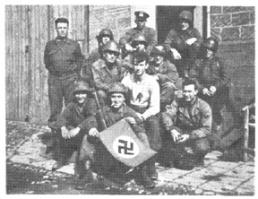 Soldiers with enemy flag