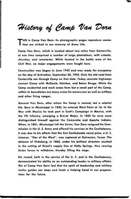 History of Camp Van Dorn