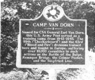 Camp Van Dorn Historical Marker